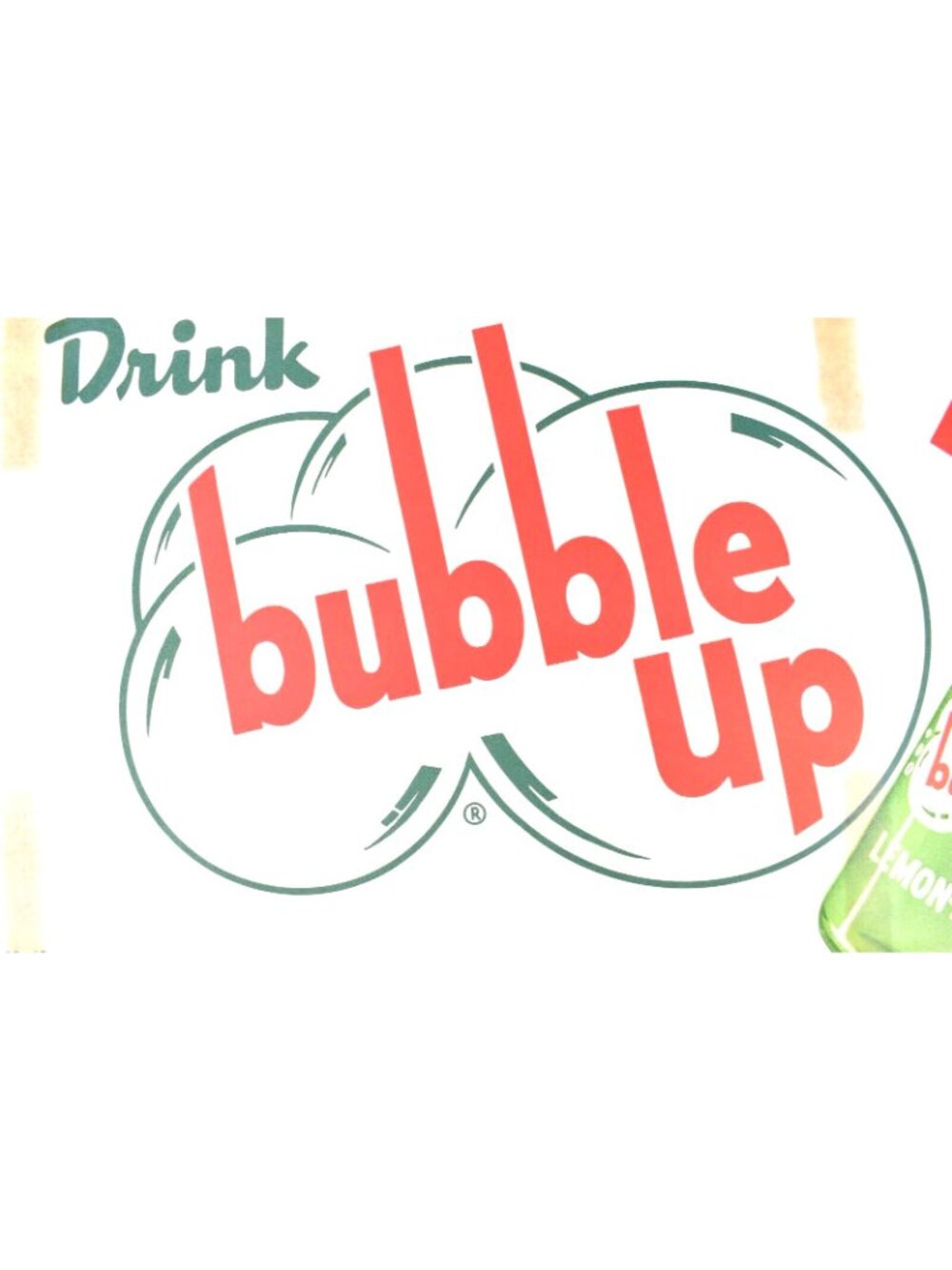 1950's New Old Stock Drink Bubble Up Lemon Lime Soda Window Display Sign Cola - Picture 3 of 6